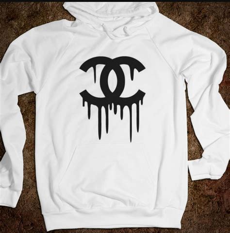 chanel dripping logo hoodie|chanel logo dripping fabric.